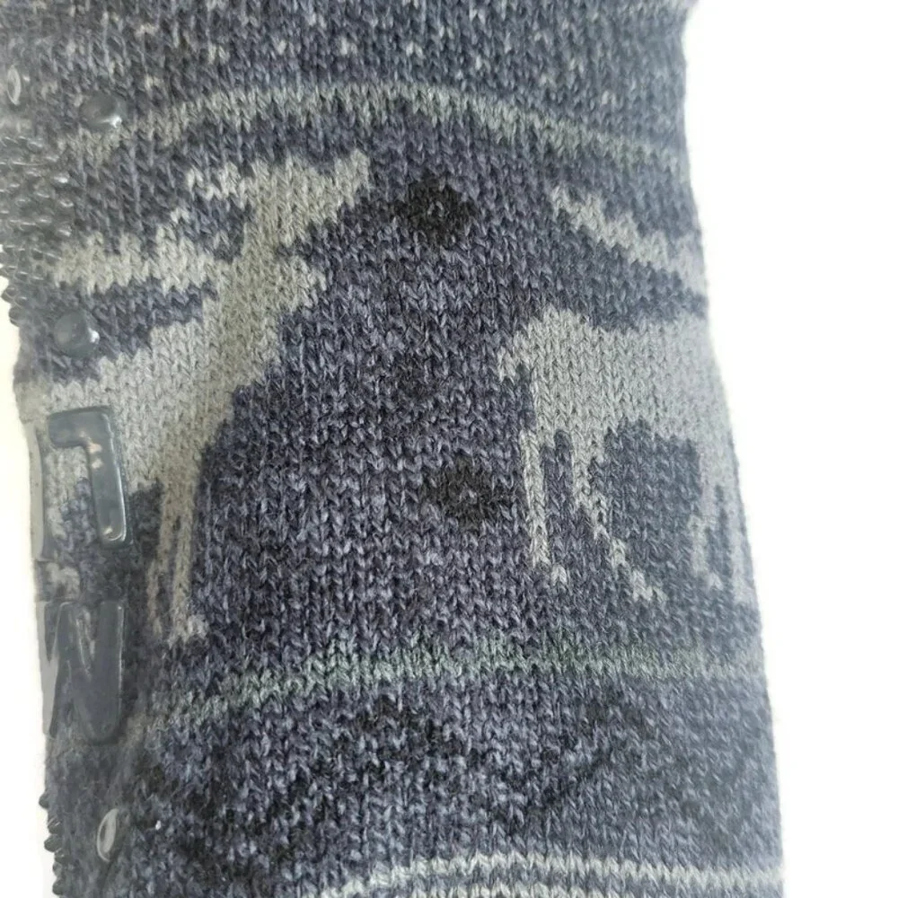 MUK LUKS Mens Cabin Socks L/XL Shoe Size 11/13 Blue Moose Multi Warm and Cozy RT - Picture 3 of 5